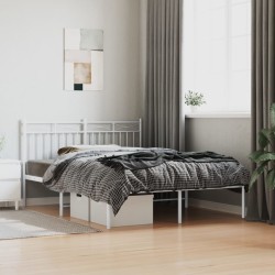 vidaXL Estructura de cama de metal con cabecero blanca 140x190 cm