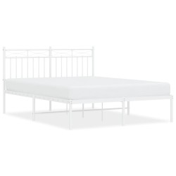 vidaXL Estructura de cama de metal con cabecero blanca 140x190 cm