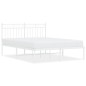 vidaXL Estructura de cama de metal con cabecero blanca 140x190 cm vidaXL Estructura de cama de metal con cabecero blanca 140x190 cm