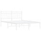 vidaXL Estructura de cama de metal con cabecero blanca 140x190 cm vidaXL Estructura de cama de metal con cabecero blanca 140x190 cm