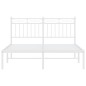 vidaXL Estructura de cama de metal con cabecero blanca 140x190 cm vidaXL Estructura de cama de metal con cabecero blanca 140x190 cm