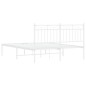 vidaXL Estructura de cama de metal con cabecero blanca 140x190 cm vidaXL Estructura de cama de metal con cabecero blanca 140x190 cm