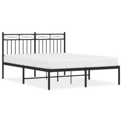 vidaXL Estructura de cama con cabecero metal negro 140x190 cm