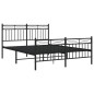 vidaXL Estructura de cama cabecero y pie de cama metal negro 140x190cm vidaXL Estructura de cama cabecero y pie de cama metal negro 140x190cm