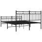 vidaXL Estructura de cama cabecero y pie de cama metal negro 140x190cm vidaXL Estructura de cama cabecero y pie de cama metal negro 140x190cm