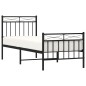 vidaXL Estructura de cama con cabecero y estribo metal negro 80x200 cm vidaXL Estructura de cama con cabecero y estribo metal negro 80x200 cm