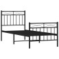 vidaXL Estructura de cama con cabecero y estribo metal negro 80x200 cm vidaXL Estructura de cama con cabecero y estribo metal negro 80x200 cm