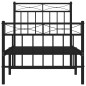 vidaXL Estructura de cama con cabecero y estribo metal negro 80x200 cm vidaXL Estructura de cama con cabecero y estribo metal negro 80x200 cm