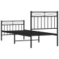 vidaXL Estructura de cama con cabecero y estribo metal negro 80x200 cm vidaXL Estructura de cama con cabecero y estribo metal negro 80x200 cm