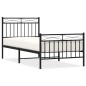 vidaXL Estructura de cama con cabecero y estribo metal negro 90x200 cm vidaXL Estructura de cama con cabecero y estribo metal negro 90x200 cm
