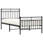 vidaXL Estructura de cama con cabecero y estribo metal negro 90x200 cm vidaXL Estructura de cama con cabecero y estribo metal negro 90x200 cm