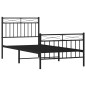 vidaXL Estructura de cama con cabecero y estribo metal negro 90x200 cm vidaXL Estructura de cama con cabecero y estribo metal negro 90x200 cm