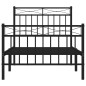 vidaXL Estructura de cama con cabecero y estribo metal negro 90x200 cm vidaXL Estructura de cama con cabecero y estribo metal negro 90x200 cm
