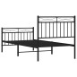 vidaXL Estructura de cama con cabecero y estribo metal negro 90x200 cm vidaXL Estructura de cama con cabecero y estribo metal negro 90x200 cm