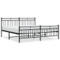 vidaXL Estructura de cama cabecero y pie de cama metal negro 183x213cm vidaXL Estructura de cama cabecero y pie de cama metal negro 183x213cm