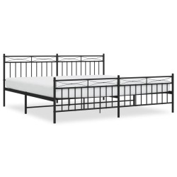 vidaXL Estructura de cama cabecero y pie de cama metal negro 200x200cm