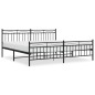 vidaXL Estructura de cama cabecero y pie de cama metal negro 200x200cm