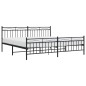 vidaXL Estructura de cama cabecero y pie de cama metal negro 200x200cm