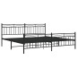 vidaXL Estructura de cama cabecero y pie de cama metal negro 200x200cm