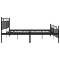vidaXL Estructura de cama cabecero y pie de cama metal negro 200x200cm