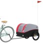 vidaXL Remolque para bicicleta hierro negro y rojo 45 kg vidaXL Remolque para bicicleta hierro negro y rojo 45 kg