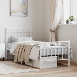 vidaXL Estructura cama metal con cabecero y pie cama blanca 80x200 cm
