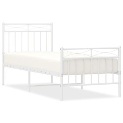 vidaXL Estructura cama metal con cabecero y pie cama blanca 80x200 cm