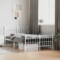 vidaXL Estructura cama metal con cabecero y estribo blanco 120x200 cm vidaXL Estructura cama metal con cabecero y estribo blanco 120x200 cm