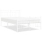 vidaXL Estructura cama metal con cabecero y estribo blanco 120x200 cm vidaXL Estructura cama metal con cabecero y estribo blanco 120x200 cm