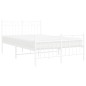 vidaXL Estructura cama metal con cabecero y estribo blanco 120x200 cm vidaXL Estructura cama metal con cabecero y estribo blanco 120x200 cm