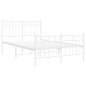 vidaXL Estructura cama metal con cabecero y estribo blanco 120x200 cm vidaXL Estructura cama metal con cabecero y estribo blanco 120x200 cm