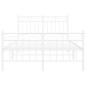 vidaXL Estructura cama metal con cabecero y estribo blanco 120x200 cm vidaXL Estructura cama metal con cabecero y estribo blanco 120x200 cm