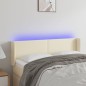 vidaXL Cabecero con LED cuero sintético crema 147x16x78/88 cm