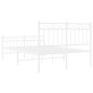 vidaXL Estructura cama metal con cabecero y estribo blanco 120x200 cm vidaXL Estructura cama metal con cabecero y estribo blanco 120x200 cm