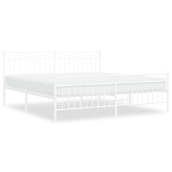 vidaXL Estructura cama metal con cabecero y pie cama blanco 183x213 cm
