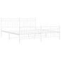 vidaXL Estructura cama metal con cabecero y pie cama blanco 183x213 cm