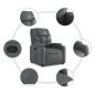 vidaXL Sillón reclinable de cuero sintético gris vidaXL Sillón reclinable de cuero sintético gris
