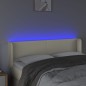 vidaXL Cabecero con LED cuero sintético crema 147x16x78/88 cm