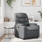 vidaXL Sillón de masaje reclinable cuero sintético gris vidaXL Sillón de masaje reclinable cuero sintético gris
