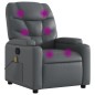 vidaXL Sillón de masaje reclinable cuero sintético gris vidaXL Sillón de masaje reclinable cuero sintético gris