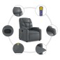 vidaXL Sillón de masaje reclinable cuero sintético gris vidaXL Sillón de masaje reclinable cuero sintético gris