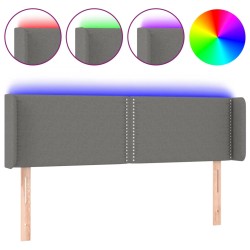 vidaXL Cabecero con LED de tela gris oscuro 147x16x78/88 cm