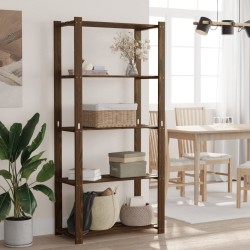 vidaXL Estantería de 5 niveles madera maciza pino marrón 80x38x170 cm