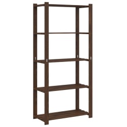vidaXL Estantería de 5 niveles madera maciza pino marrón 80x38x170 cm