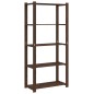 vidaXL Estantería de 5 niveles madera maciza pino marrón 80x38x170 cm vidaXL Estantería de 5 niveles madera maciza pino marrón 80x38x170 cm