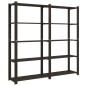 vidaXL Estantería de 5 niveles madera maciza pino negro 170x38x170 cm vidaXL Estantería de 5 niveles madera maciza pino negro 170x38x170 cm