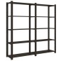 vidaXL Estantería de 5 niveles madera maciza pino negro 170x38x170 cm vidaXL Estantería de 5 niveles madera maciza pino negro 170x38x170 cm