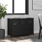 vidaXL Aparador de madera de ingeniería negro 100x35x70 cm vidaXL Aparador de madera de ingeniería negro 100x35x70 cm