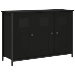 vidaXL Aparador de madera de ingeniería negro 100x35x70 cm