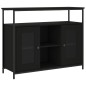 vidaXL Aparador de madera de ingeniería negro 100x35x80 cm vidaXL Aparador de madera de ingeniería negro 100x35x80 cm